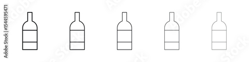 Wine bottle icon filled flat sign concept for web design.