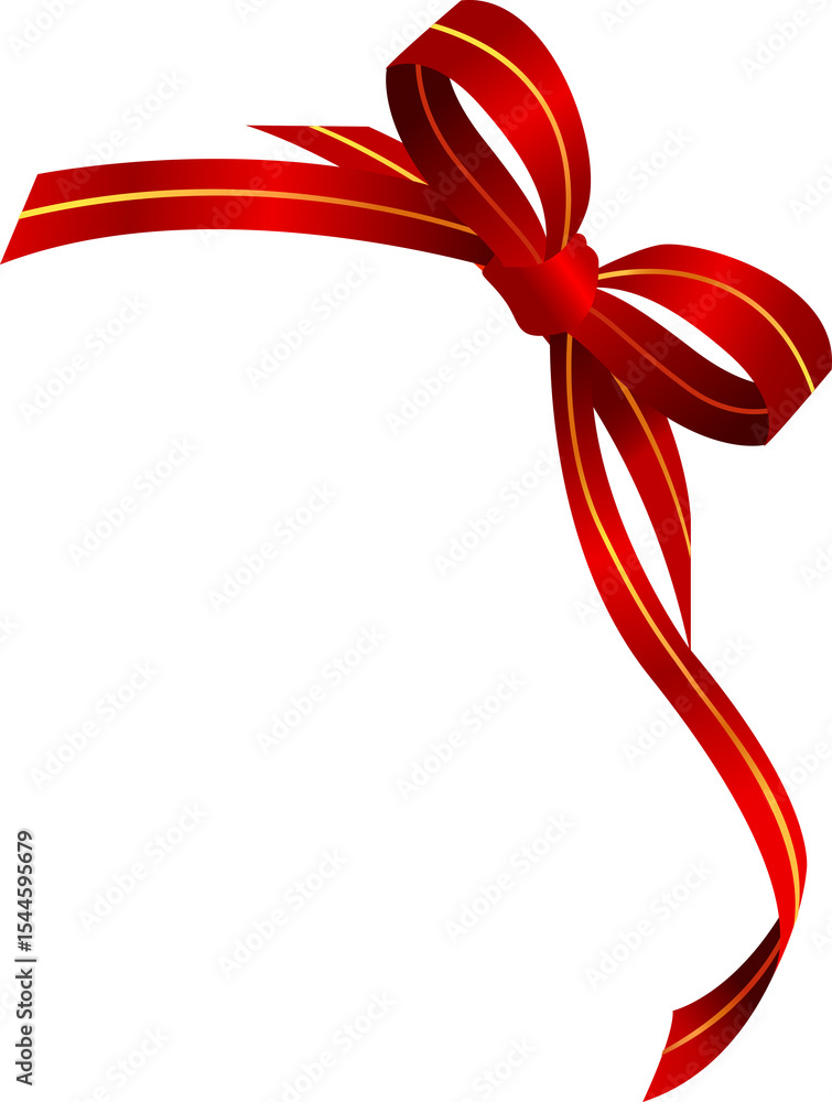 Red Ribbon with Gold Trim Bow Red Ribbon with Gold Trim Bow