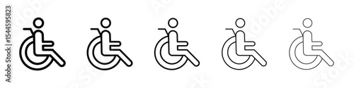 Wheelchair icon filled flat sign concept for web design.