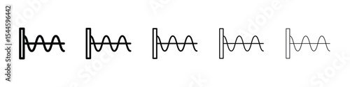 Wave sine icon filled flat sign concept for web design.
