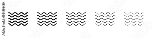 Wave icon filled flat sign concept for web design.