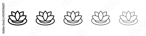 Water lily icon filled flat sign concept for web design.