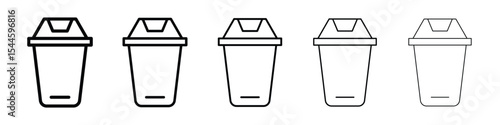 Waste Bin icon filled flat sign concept for web design.