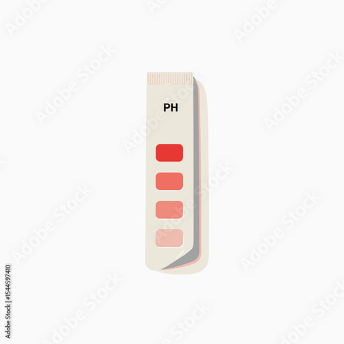Illustration of a pH Indicator Strip with Color Blocks for Acidity Testing and Scientific Analysis