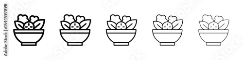 Vegetable salad meal icon filled flat sign concept for web design.