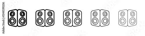Two Stereo Speakers icon filled flat sign concept for web design.