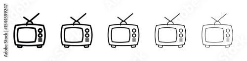 Tv retro icon filled flat sign concept for web design.