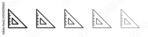 Triangle ruler icon filled flat sign concept for web design.