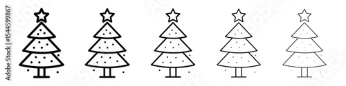 Tree christmas icon filled flat sign concept for web design.