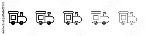 Toy train icon filled flat sign concept for web design.