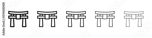 Torii gate icon filled flat sign concept for web design.