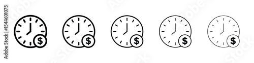 Time is money icon filled flat sign concept for web design.