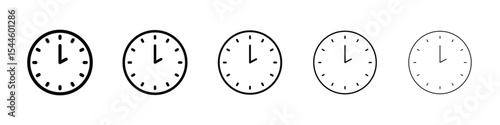 Time clock icon filled flat sign concept for web design.