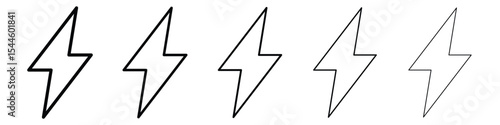 Thunder bolt icon filled flat sign concept for web design.