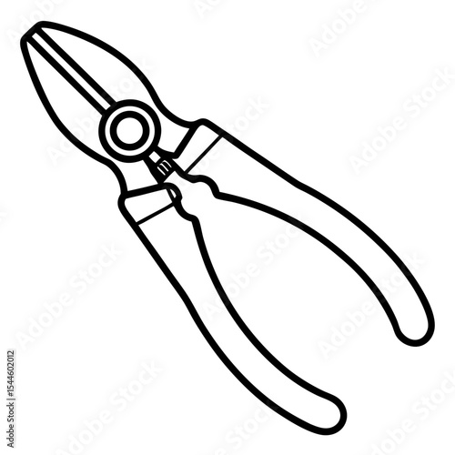 Minimalist Pliers Line Art Illustration