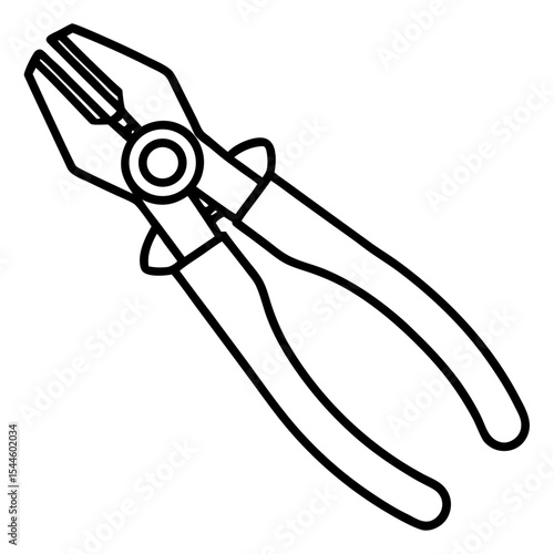 Minimalist Pliers Line Art Illustration