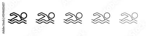 Swimmer icon filled flat sign concept for web design.