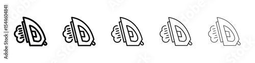 Steaming iron icon filled flat sign concept for web design.