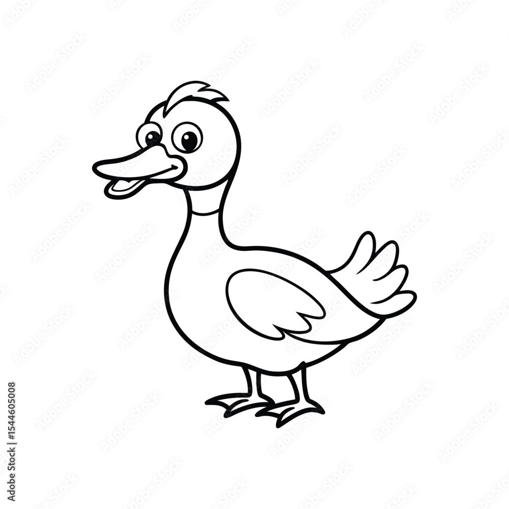 Duck lineart on white background Duck lineart on white background