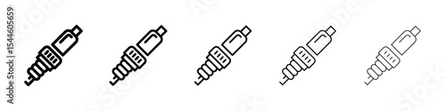 Spark plug icon filled flat sign concept for web design.
