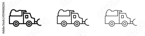 Snowplow icon filled flat sign concept for web design.