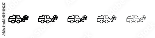 Snowplow icon filled flat sign concept for web design.