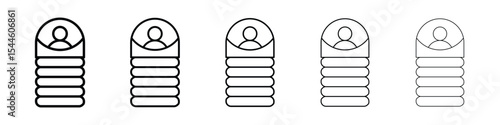 Sleeping bag icon filled flat sign concept for web design.