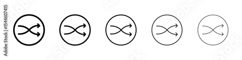 Shuffle icon filled flat sign concept for web design.