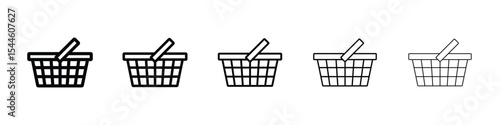 Shopping basket icon filled flat sign concept for web design.