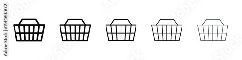 Shopping basket icon filled flat sign concept for web design.