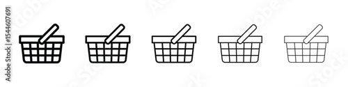 Shopping basket icon filled flat sign concept for web design.
