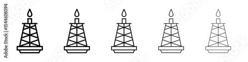 Shale gas rig icon filled flat sign concept for web design.