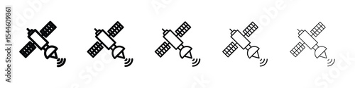 Satellite icon filled flat sign concept for web design.