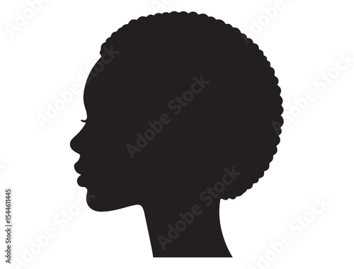 Black Woman Head Profile Silhouette