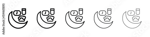 Ramadan iftar icon filled flat sign concept for web design.