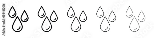 Raindrops icon filled flat sign concept for web design.
