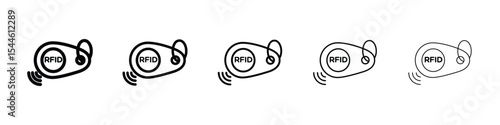 RFID key tag icon filled flat sign concept for web design.