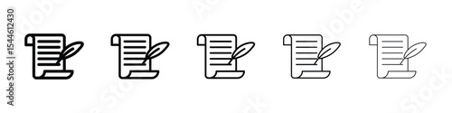 Quill icon filled flat sign concept for web design.