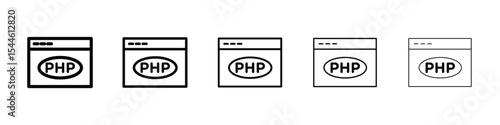 php icon filled flat sign concept for web design.