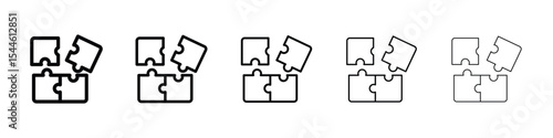 Puzzle pieces icon filled flat sign concept for web design.