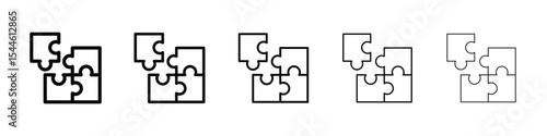 Puzzle piece icon filled flat sign concept for web design.