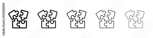 Puzzle icon filled flat sign concept for web design.