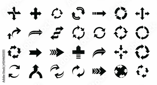 Black arrow vector icon pack, jpeg format 