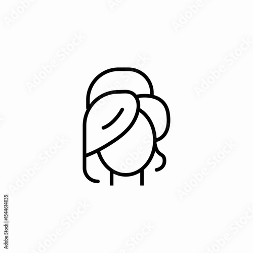 female head profile icon sign vector