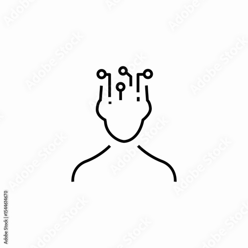 head circuits  icon sign vector