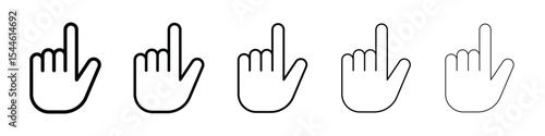 Pointing hand icon filled flat sign concept for web design.
