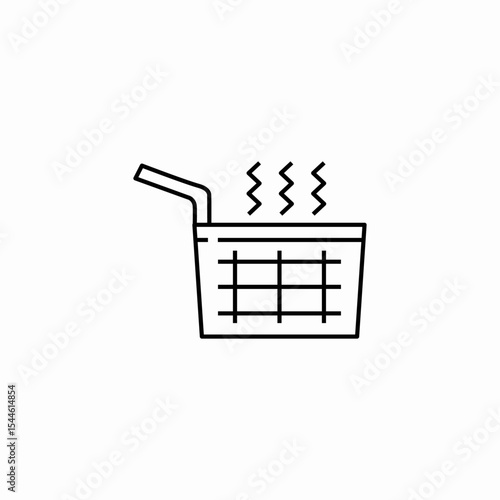 hot fry basket icon sign vector
