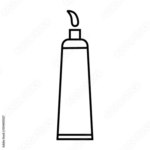 Line Art Illustration of a Toothpaste Tube