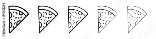 Pizza slice icon filled flat sign concept for web design.