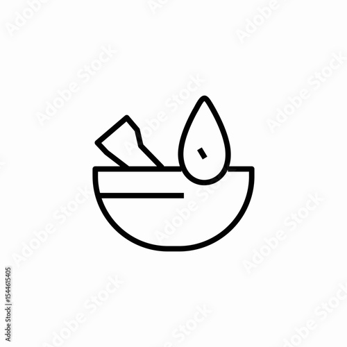 mortar pestle drop icon sign vector